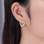 Cœurs d’Or – Clous d’Oreilles Rétro en Argent S925
