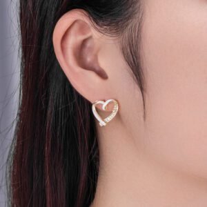 CĆurs dâOr â Clous dâOreilles RĂ©tro en Argent S925