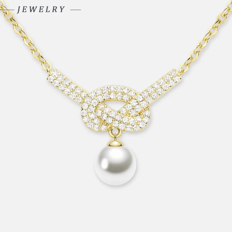 💛 Lien d’Éternité – Collier en Argent 925 Plaqué Or 18K & Perle – Image 4